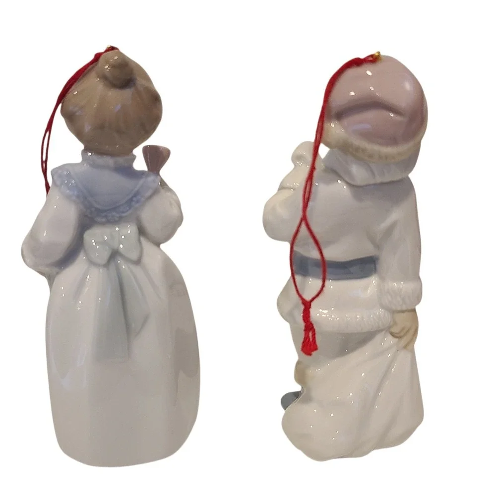 Lot of 2 LLADRO Miniature Christmas Ornaments Santa 5842 &‎ Mrs Santa Claus 5939
